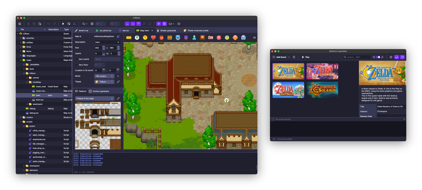 Solarus Editor and Launcher screenshots