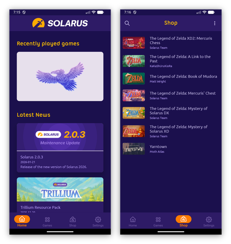 Solarus Android application